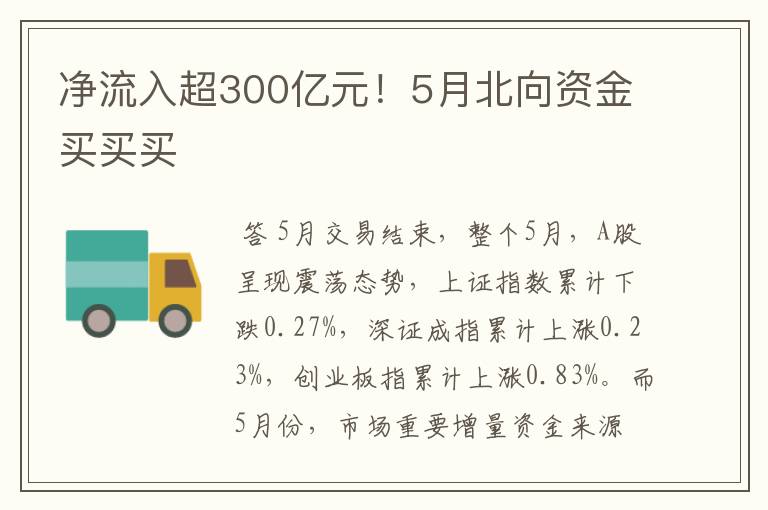 净流入超300亿元！5月北向资金买买买