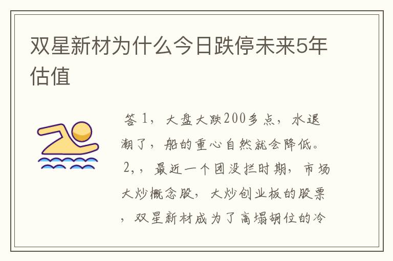 双星新材为什么今日跌停未来5年估值