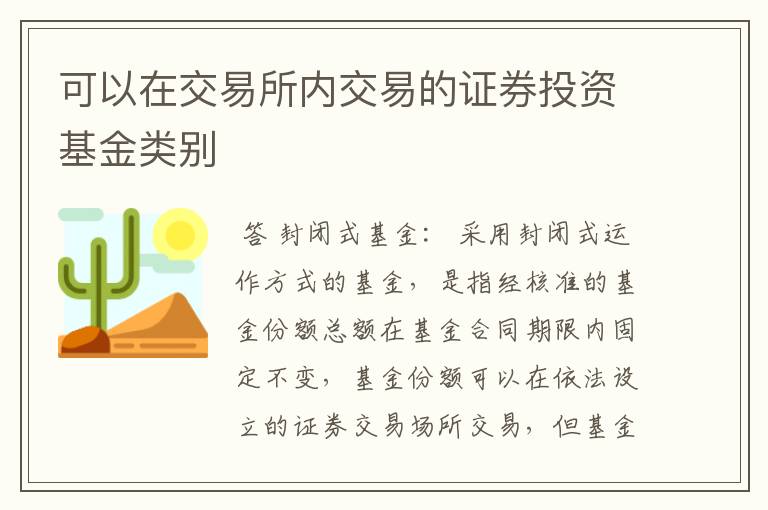 可以在交易所内交易的证券投资基金类别