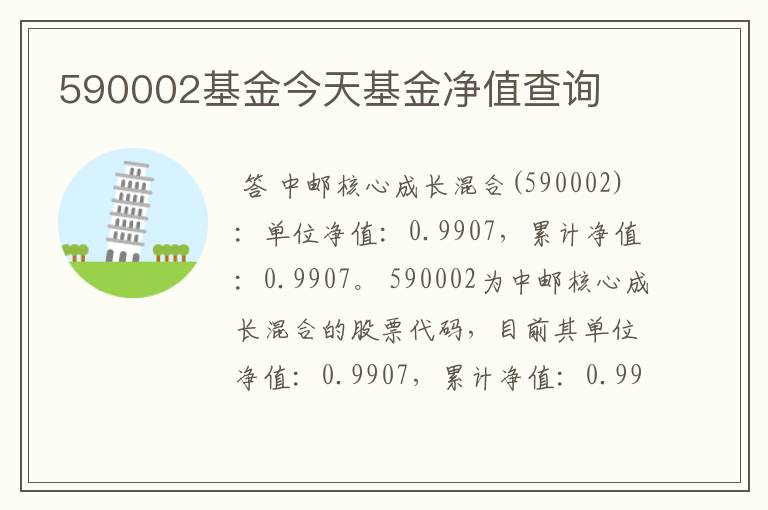 590002基金今天基金净值查询