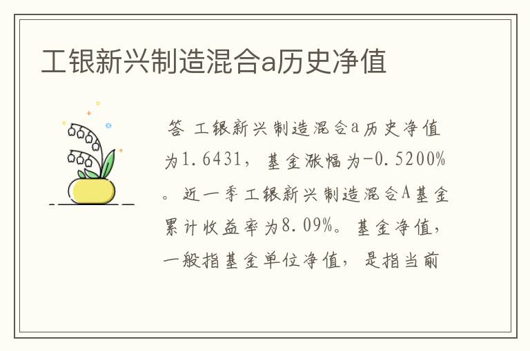 工银新兴制造混合a历史净值