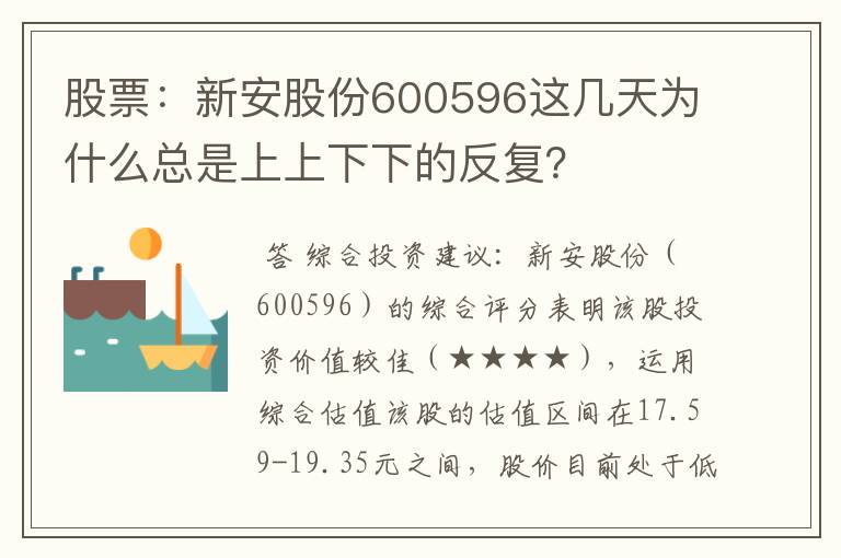 股票：新安股份600596这几天为什么总是上上下下的反复？