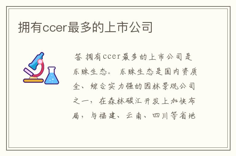 拥有ccer最多的上市公司