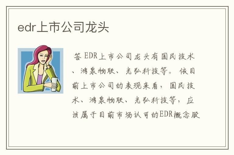 edr上市公司龙头