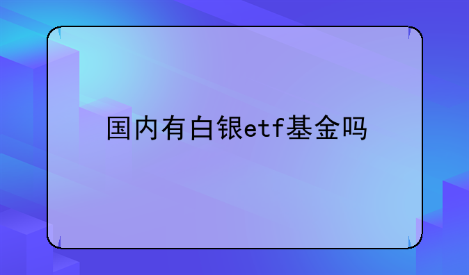 国内有白银etf基金吗