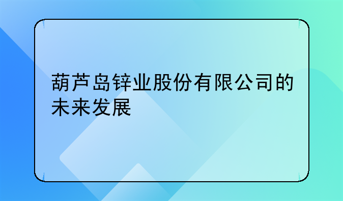 葫芦岛锌业股份有限公司的未来发展