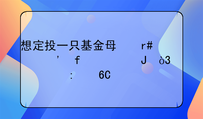 想定投一只基金每月两三百元钱，大家推荐一下