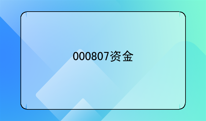 000807资金