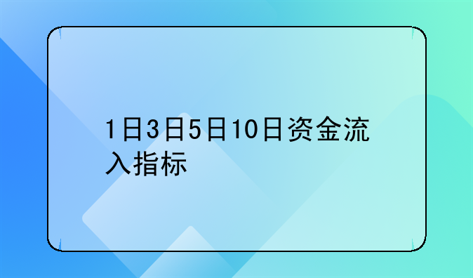 1日3日5日10日资金流入指标